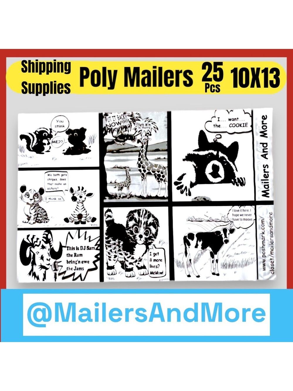 25 10X13 Comic Strip Poly Mailers, Shipping Envelopes PRICE IS FIRM - Picture 4 of 8